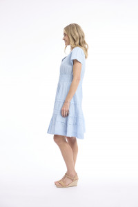 Poplin Dress Short Ruched