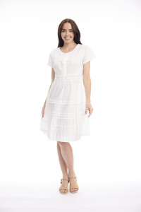 Poplin Dress Short Ruched