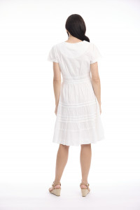 Poplin Dress Short Ruched