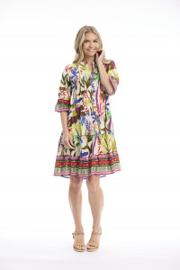 Paloma Dress Buttonthrough 3/4 Sleeve