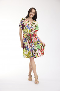 Paloma Dress V Neck Buttonthrough Short