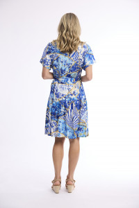 50yrs Oriental Dress V Neck Buttonthrough Short