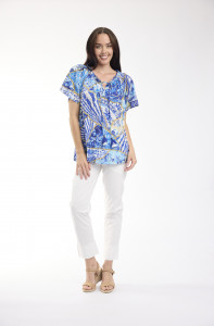 50yrs Oriental Top Frill Neckline
