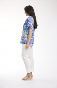 50yrs Oriental Top Frill Neckline