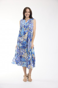 50yrs Oriental Dress Maxi Pleated