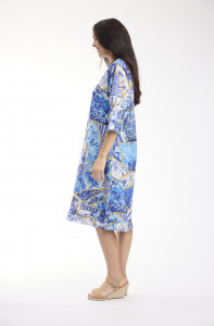 50yrs Oriental Dress Bias V Neck Frill
