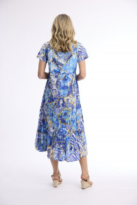 50yrs Oriental Dress Midi Square Neckline