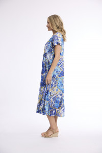 50yrs Oriental Dress Midi Square Neckline