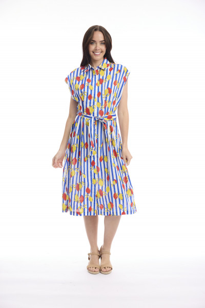 Bairritz Dress Collar Tie Waist