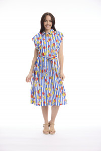Bairritz Dress Collar Tie Waist