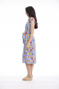Bairritz Dress Collar Tie Waist