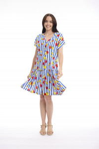 Bairritz Dress V Neck Buttonthrough Short