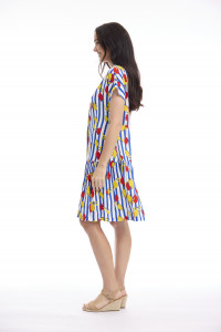 Bairritz Dress V Neck Buttonthrough Short