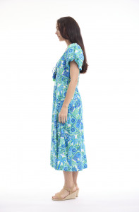 Vieux Port Dress Puff Sleeve Deep V