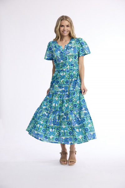 Vieux Port Dress Maxi Short Sleeve