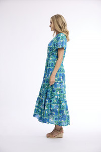 Vieux Port Dress Maxi Short Sleeve