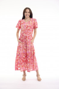 Vieux Port Dress Maxi Short Sleeve
