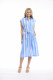 Stripe Dress Collar Tie Waist