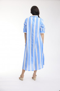 Stripe Dress Long Buttonthrough