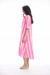 Stripe Dress Long Buttonthrough