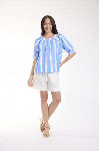 Stripe Top Boat Neck