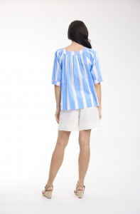 Stripe Top Boat Neck