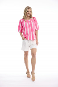 Stripe Top Boat Neck
