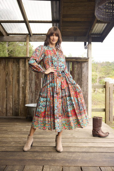 Rabari Dress Maxi Tie Waist