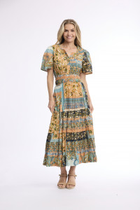 Marseille Dress Maxi Short Sleeve