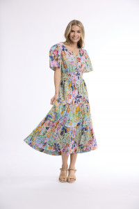 Sur Mer Dress Maxi Short Sleeve