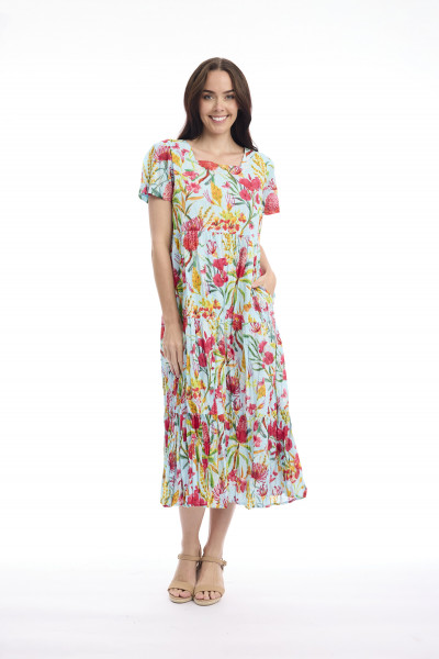 La Mala Dress Midi Square Neckline