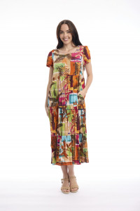 Perpignan Dress Midi Square Neckline