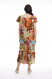 Perpignan Dress Midi Square Neckline