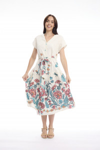 Rothschild Dress V Neck Buttonthrough Short