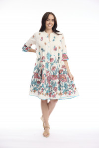 Rothschild Dress Buttonthrough 3/4 Sleeve