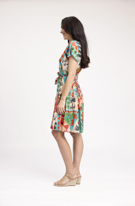 Gambetta Dress V Neck Buttonthrough Short