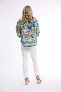 Camarge Top Round Neck button through