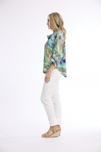 Camarge Top Round Neck button through