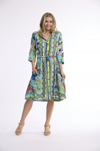Camarge Dress Collar Tie Waist