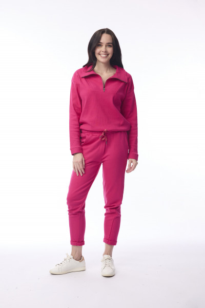 Terry Knit Sweat Shirt Zip Collar