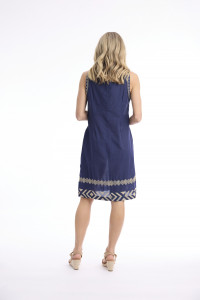 Solid Embroidery Dress Shift