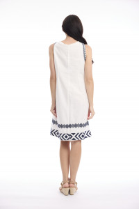Solid Embroidery Dress Shift