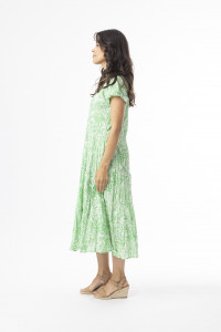 Aksharay Green  Dress Bias Pockets
