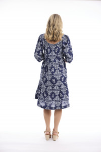 Broderie Print Dress Square Neckline