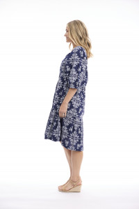 Broderie Print Dress Square Neckline