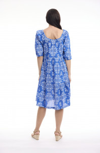 Broderie Print Dress Square Neckline