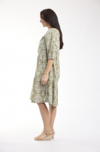 Broderie Print Dress Square Neckline