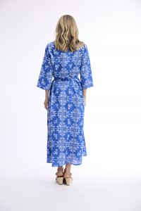 Broderie Print Dress Collar Long