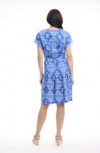 Broderie Print Dress V Neck Buttonthrough Short