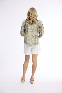 Broderie Print Top Square Neckline